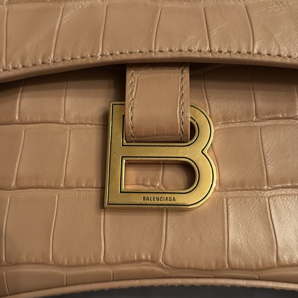 PRICE DROP! EUC Balenciaga XS Downtown Croc-Embossed Bag - Picture 3 of 9